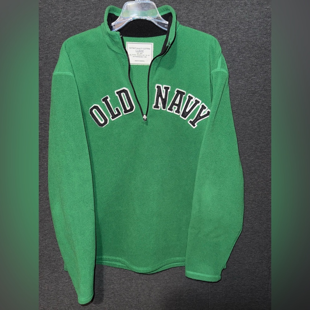 Rare Old Navy Arch Logo Fleece Jacket Retro Quarter Zip